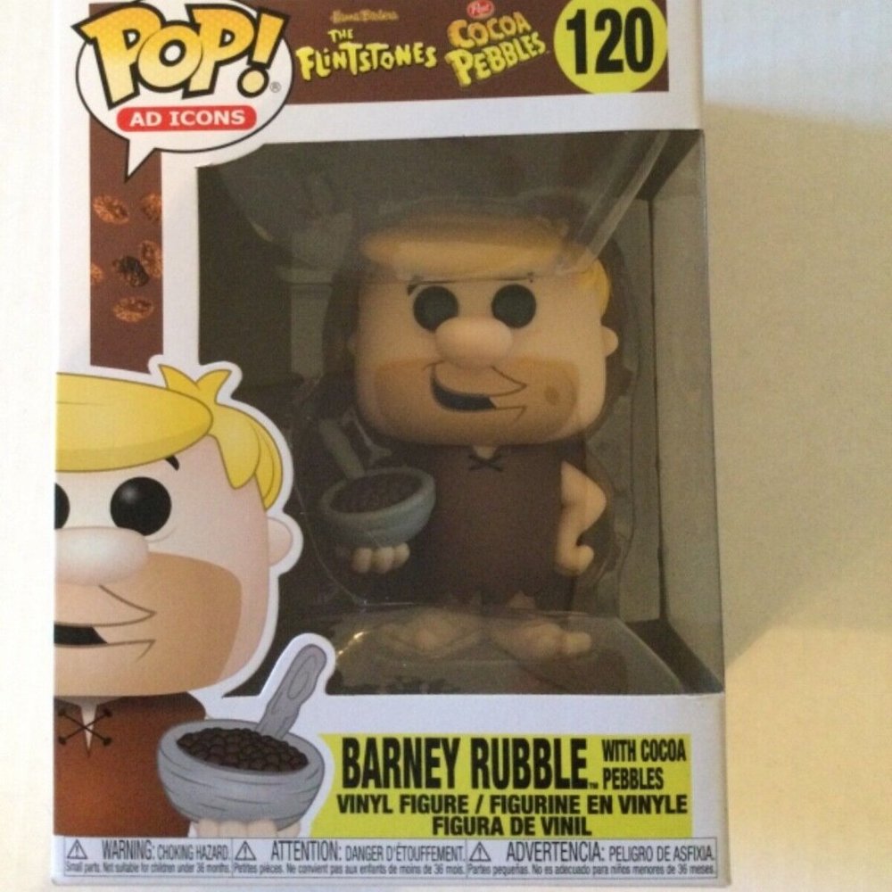 FUNKO Pop Ad Icons The Flintstones BARNEY RUBBLE #120 Cocoa Pebbles *NEW*